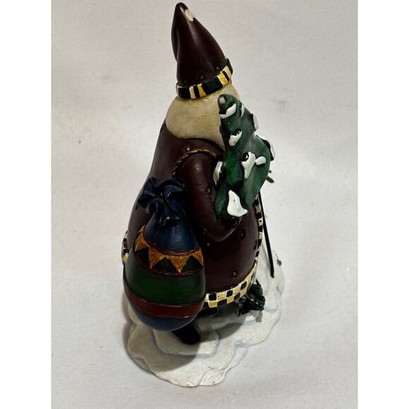 Patriotic Santa Claus & snowman Figurine with flags Resin Folk Art Country cute - Picture 5 of 8